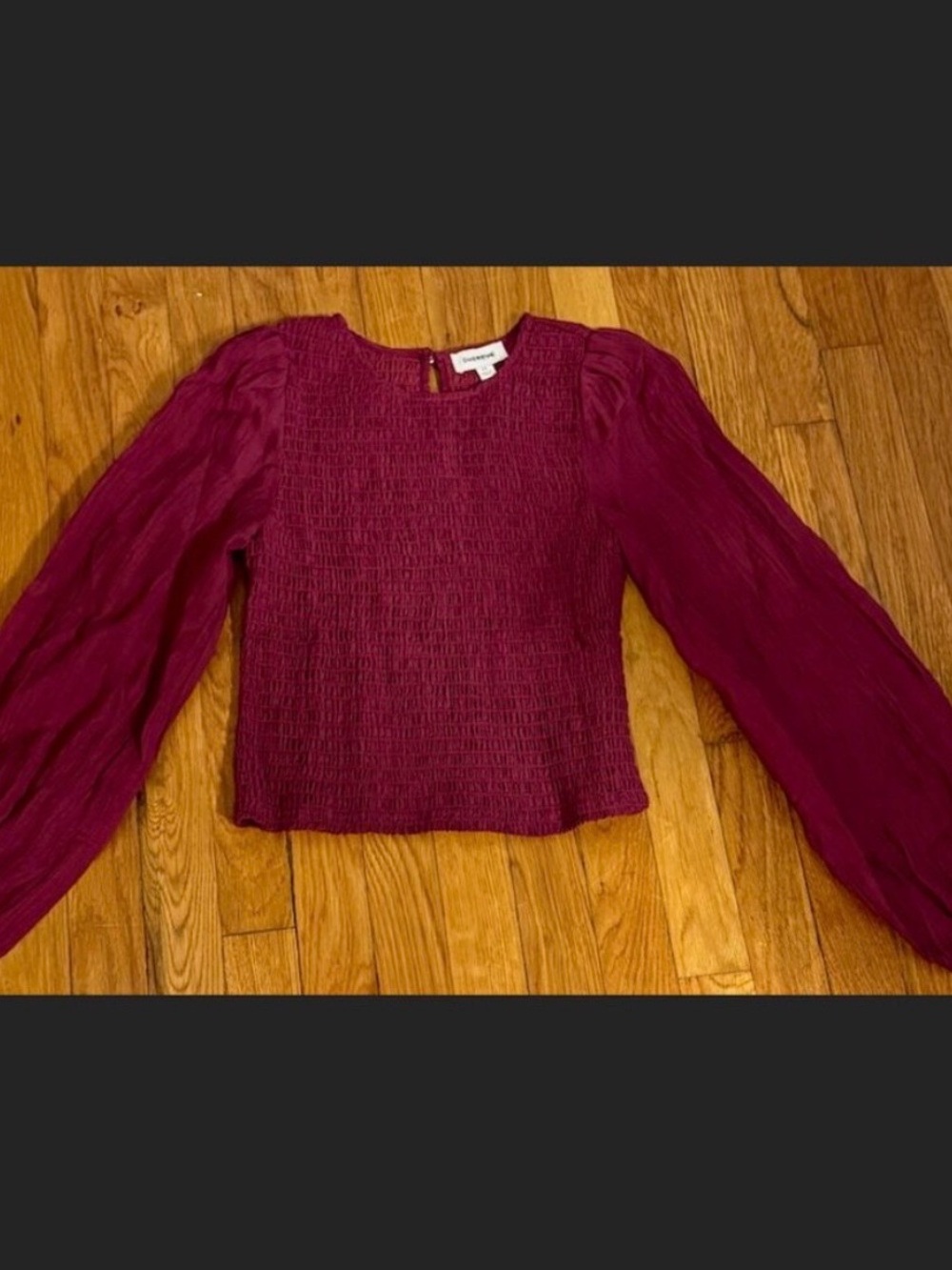 Evereve Smocked Long-Sleeve Blouse - Wine